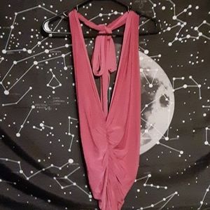 Low V-Cut Open Back Mini Dress